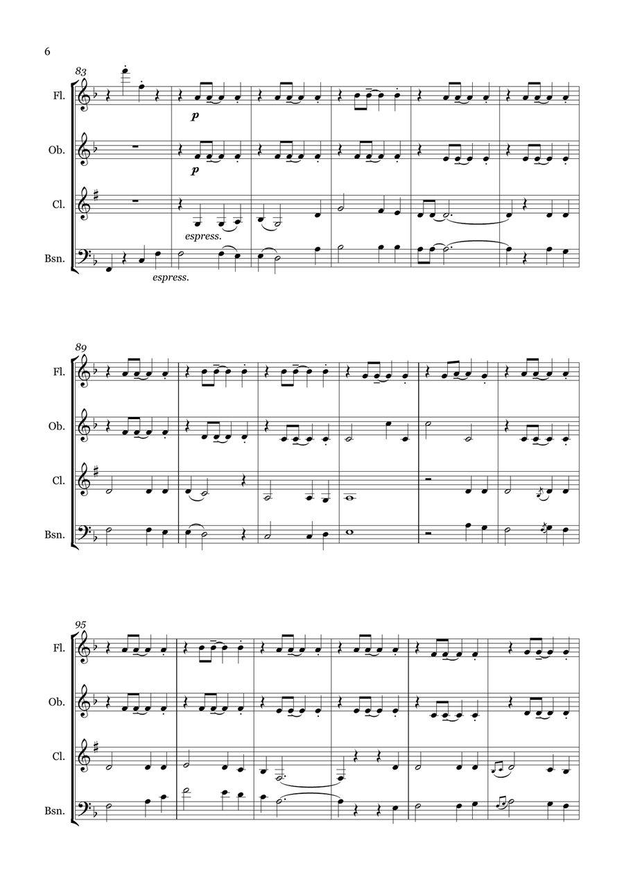 Wednesday Morning 3 A.m. Wednesday Morning 3 A.m. Woodwind Quartet scores gallery preview page 6