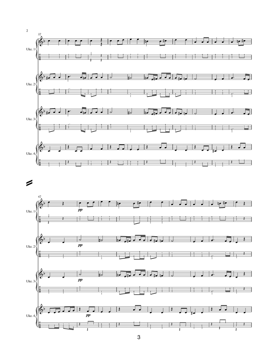 Allegretto from 7th Symphony Chamber Music scores gallery preview page 3
