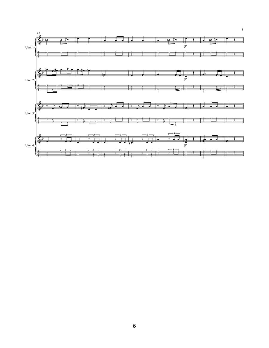 Allegretto from 7th Symphony Chamber Music scores gallery preview page 6