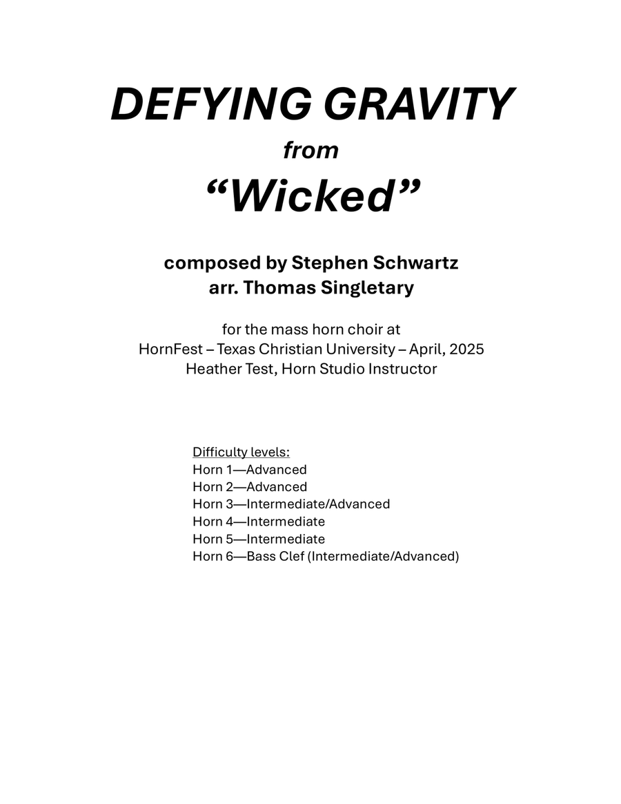 Defying Gravity Defying Gravity Horn scores gallery preview page 2
