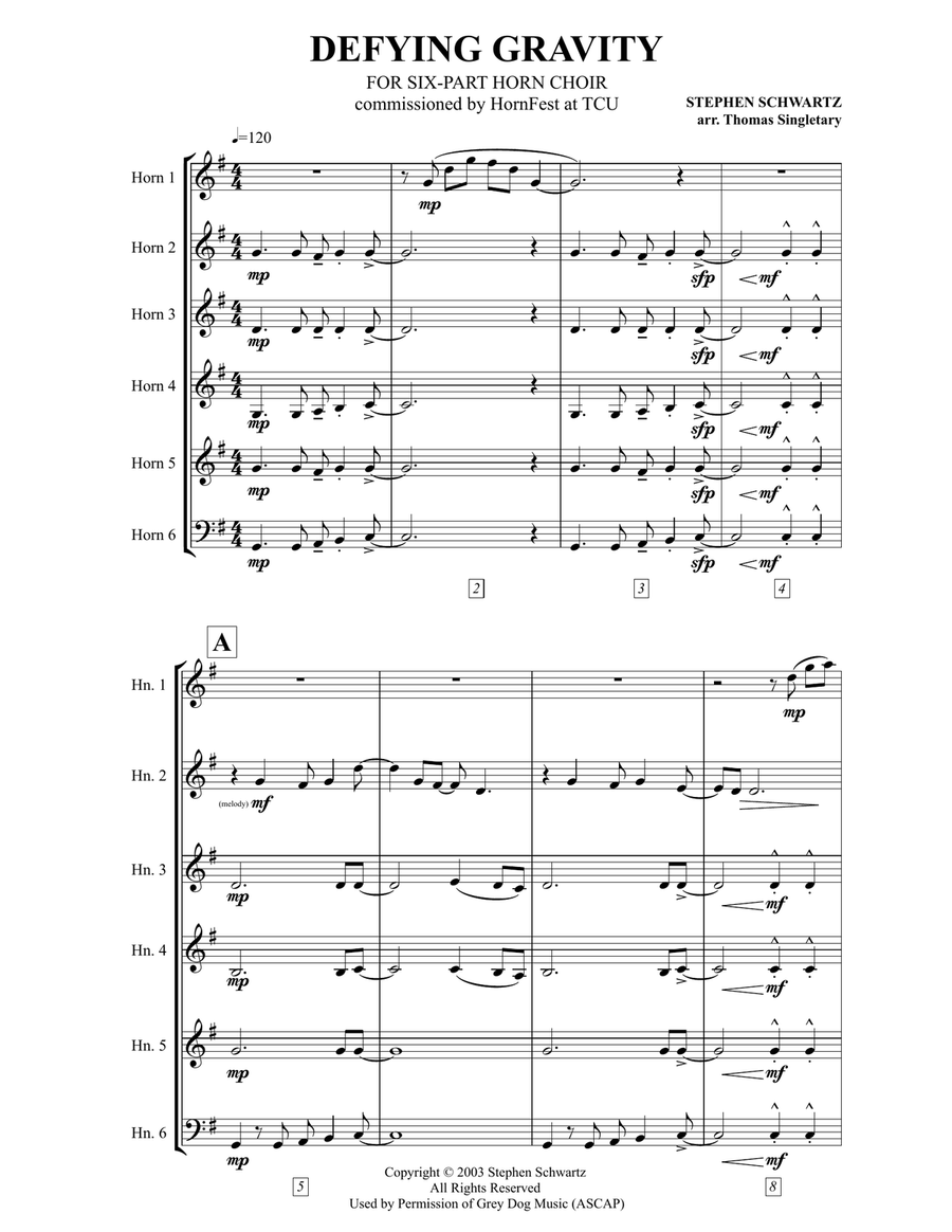 Defying Gravity Defying Gravity Horn scores gallery preview page 3