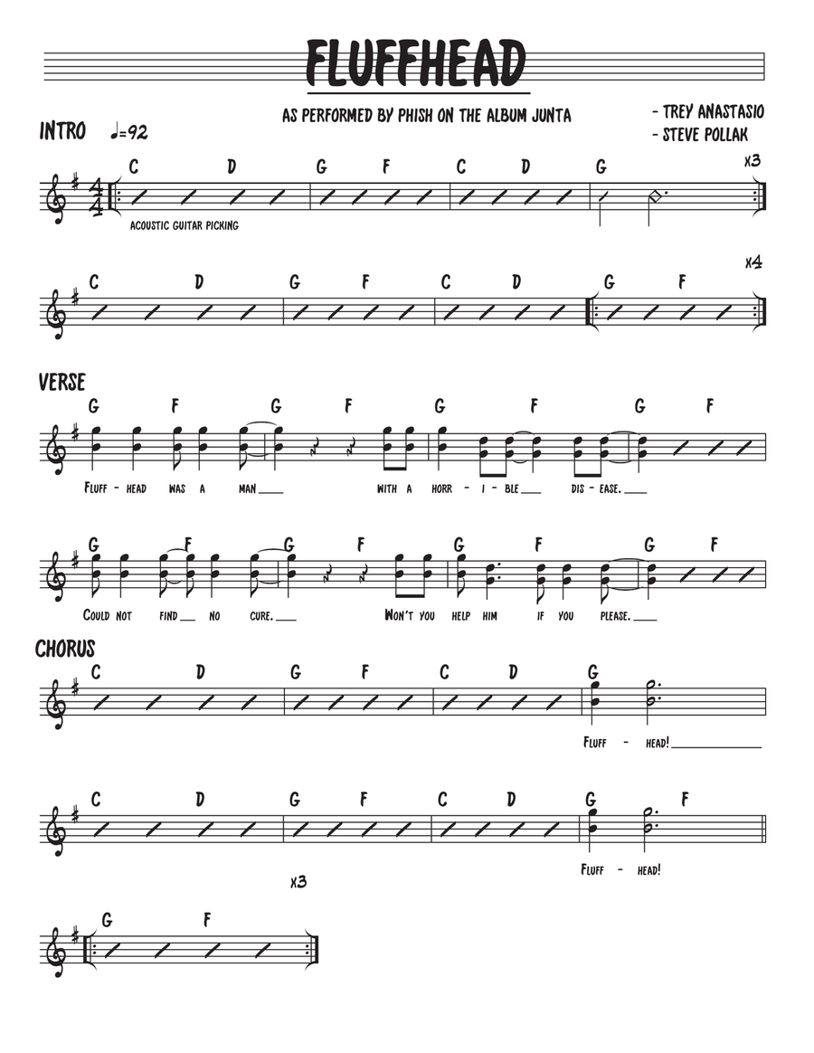 Fluffhead Piano scores gallery preview page 1