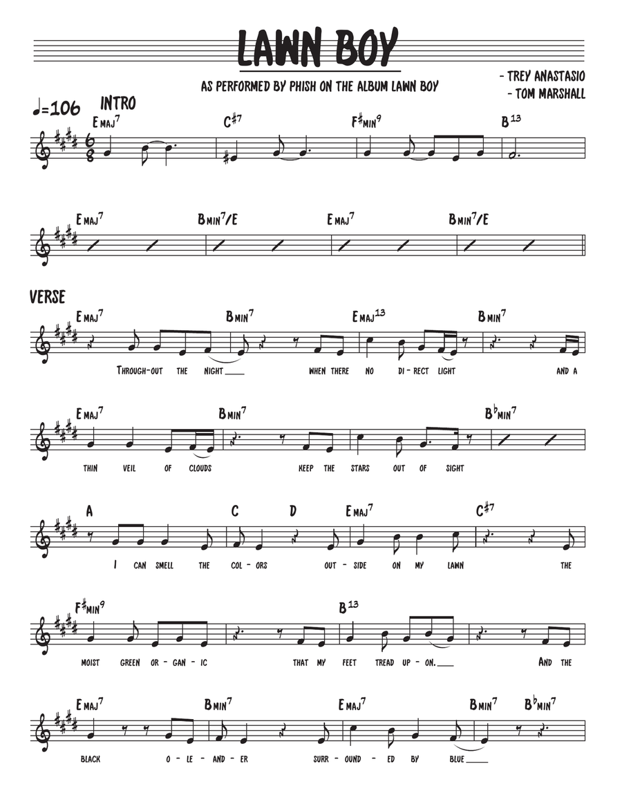 Lawn Boy Piano scores gallery preview page 1
