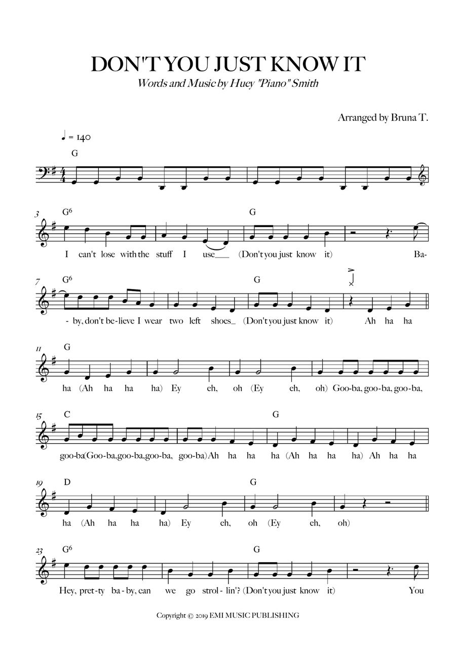 Don't You Just Know It Don't You Just Know It Piano scores gallery preview page 1