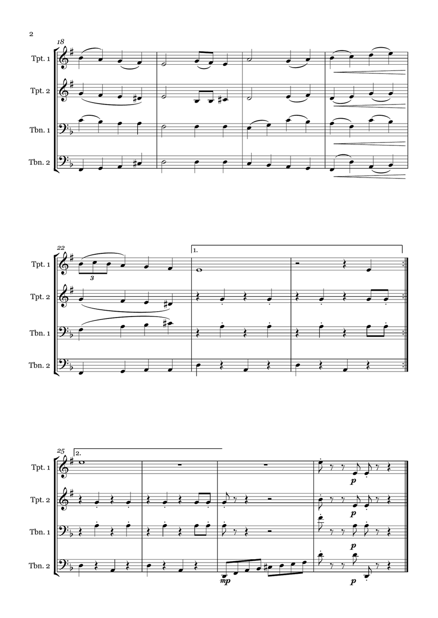 God Rest Ye Merry Gentlemen - Brass quartet Brass Quartet scores gallery preview page 2