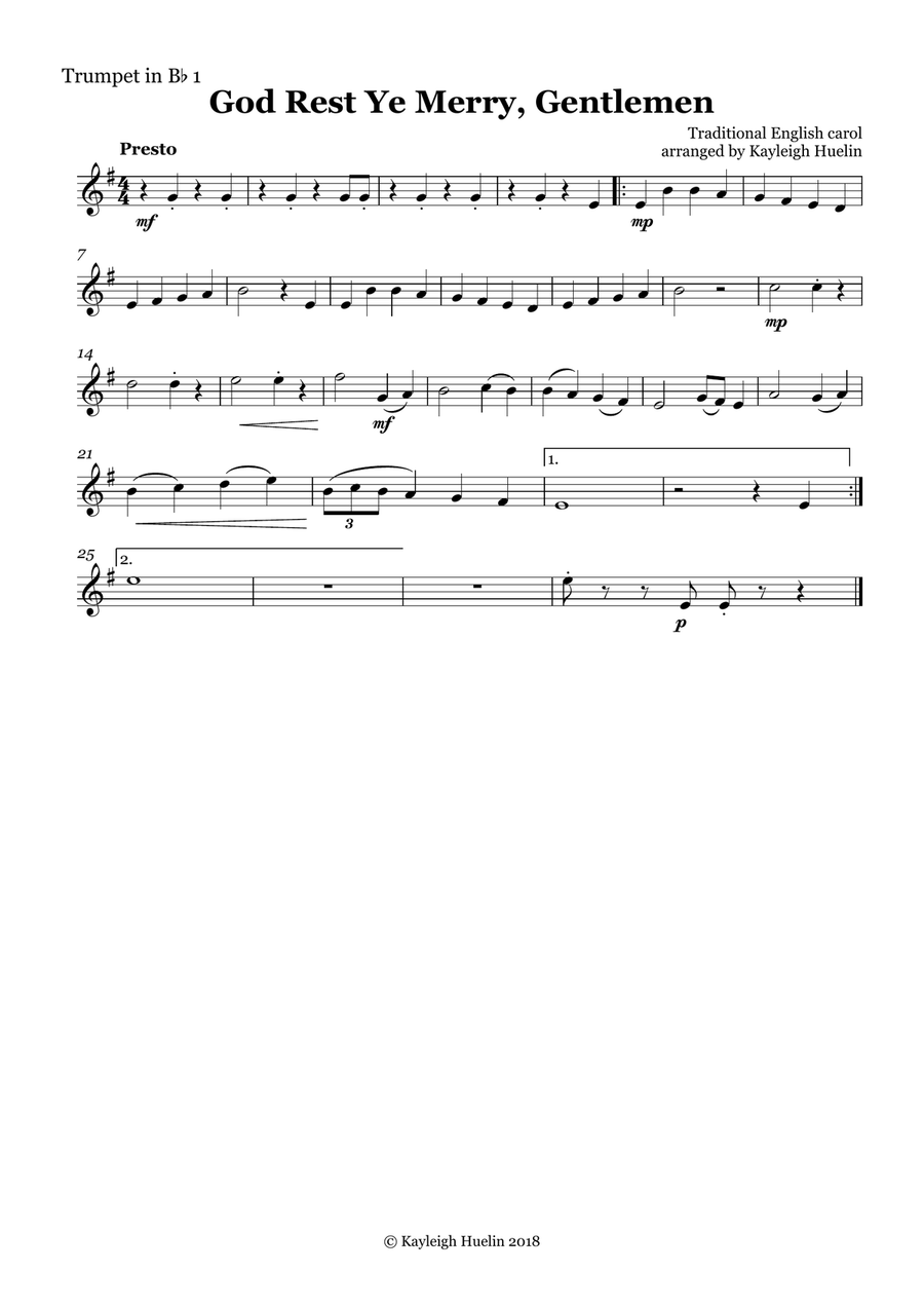 God Rest Ye Merry Gentlemen - Brass quartet Brass Quartet scores gallery preview page 3
