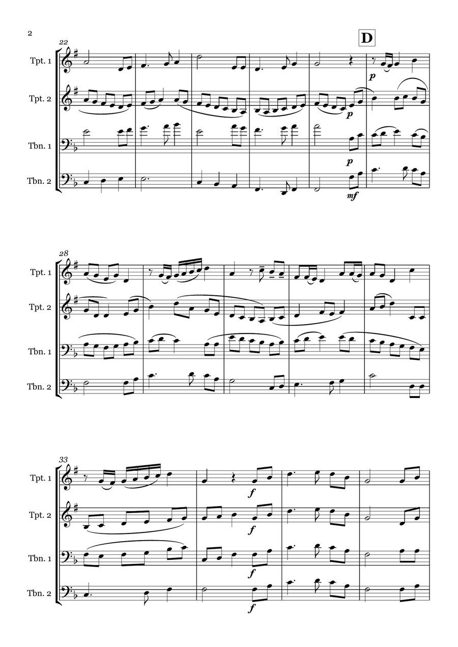 Eriskay Love Lilt - Brass quartet Brass Quartet scores gallery preview page 2