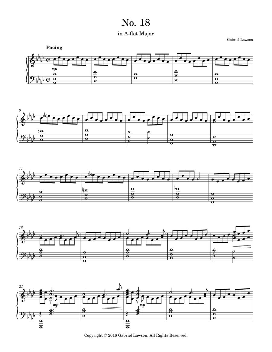 No. 18 in A-flat Major No. 18 in A-flat Major Piano Solo scores gallery preview page 1