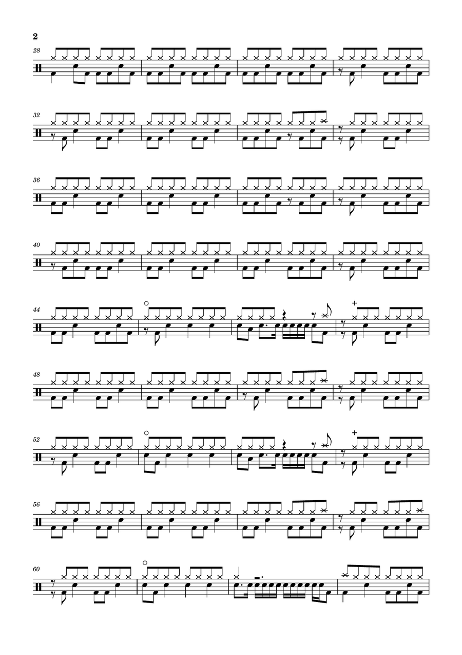 Rock And Roll All Nite Rock And Roll All Nite Drum Set scores gallery preview page 2
