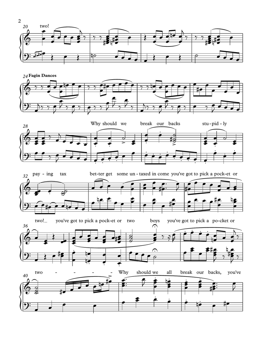 Pick A Pocket Or Two Pick A Pocket Or Two Piano Solo scores gallery preview page 2