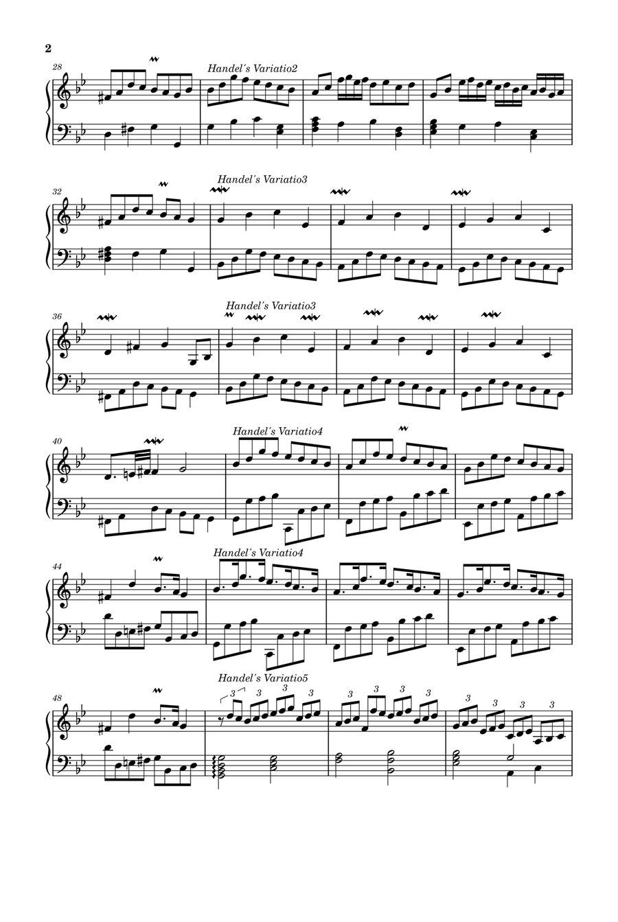 Passacaglia HWV 432 from Suite in G mino - George Frideric Handel Piano Solo scores gallery preview page 2