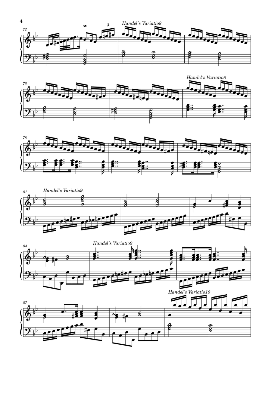 Passacaglia HWV 432 from Suite in G mino - George Frideric Handel Piano Solo scores gallery preview page 4