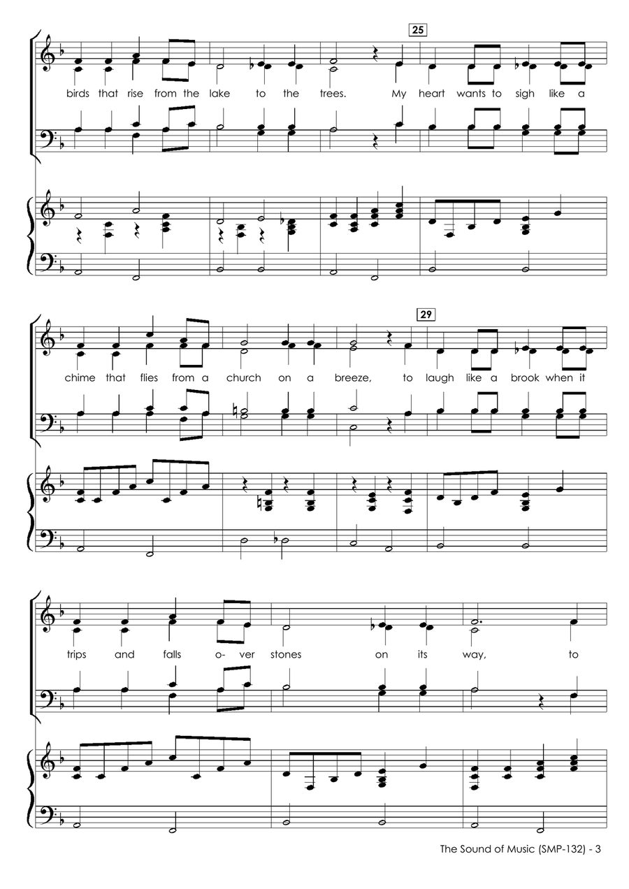 Medley: The Sound Of Music with My Favorite Things, Edelweiss, Climb Ev'ry Mountain, and Do-Re-Mi 4-Part scores gallery preview page 5