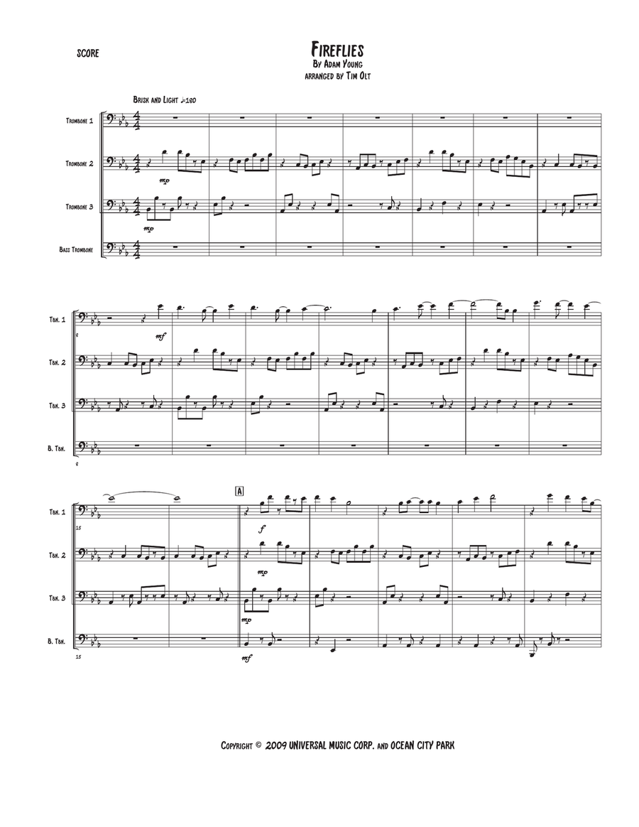 Fireflies Fireflies Brass Quartet scores gallery preview page 1