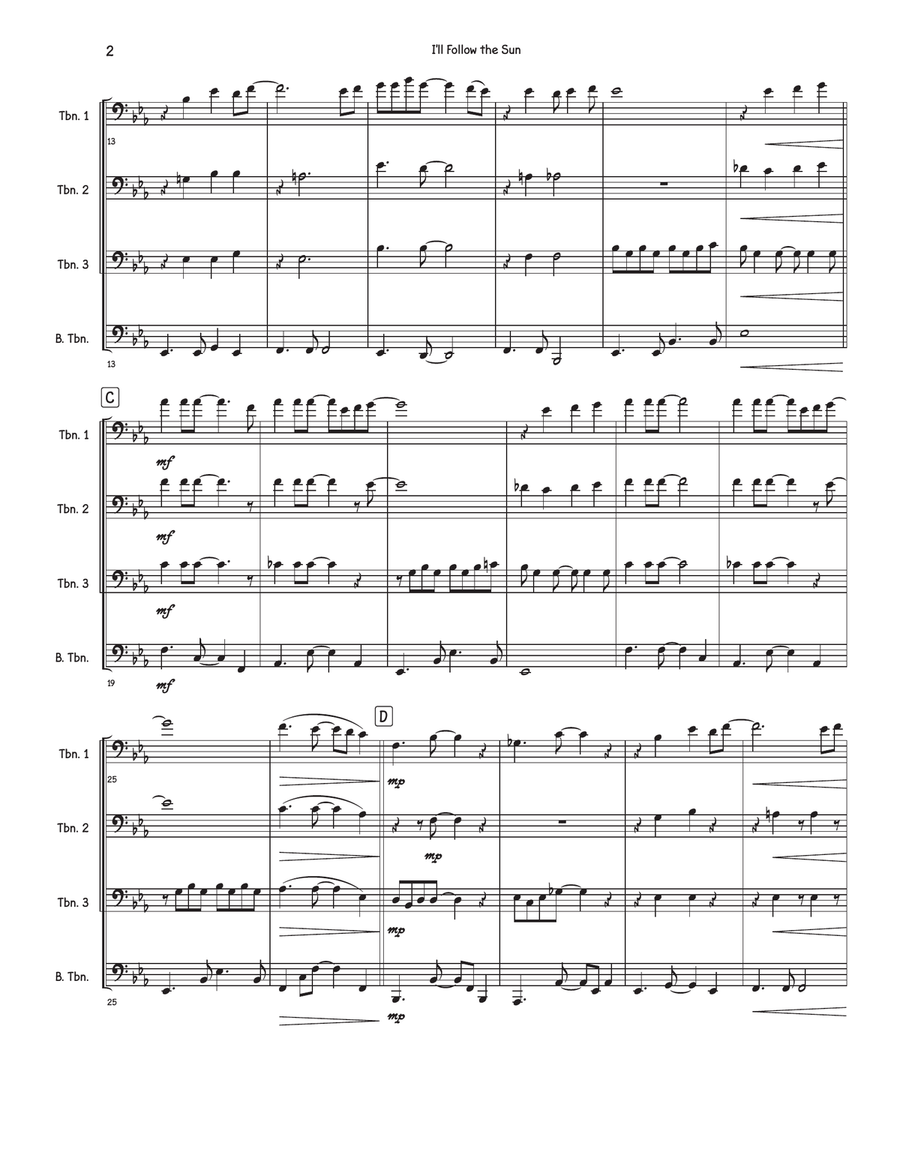I'll Follow The Sun I'll Follow The Sun Brass Quartet scores gallery preview page 2