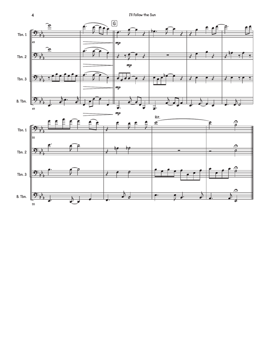 I'll Follow The Sun I'll Follow The Sun Brass Quartet scores gallery preview page 4