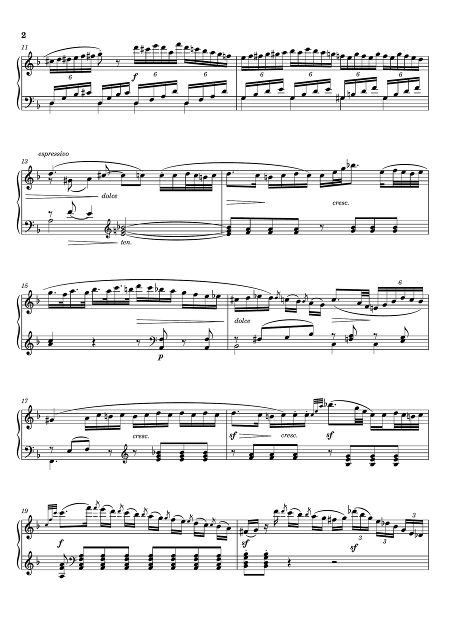 Clementi - Keyboard Sonata in D Minor, Op.50, No.2 I. Allegro - Original for Piano Solo Piano Solo scores gallery preview page 2