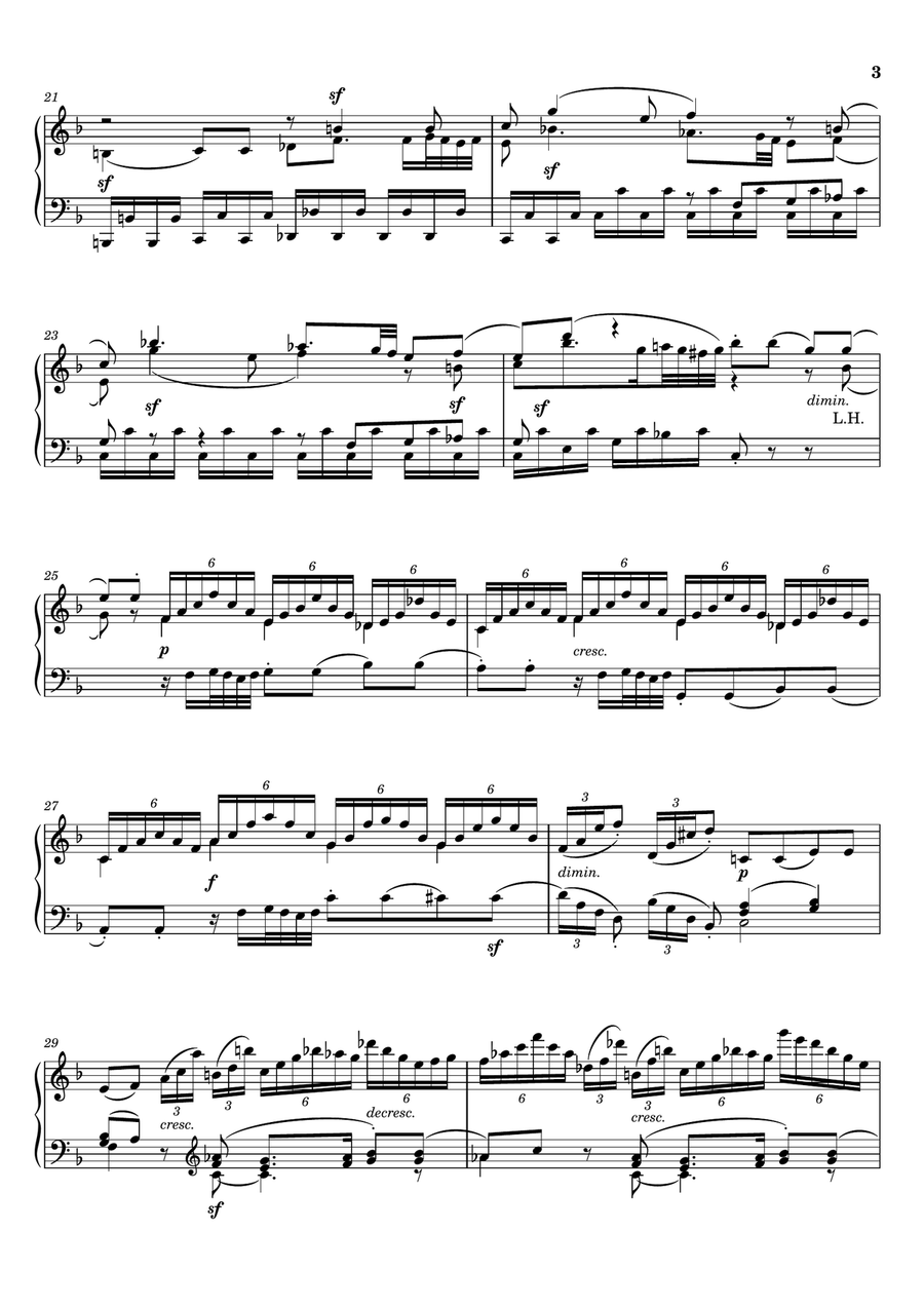 Clementi - Keyboard Sonata in D Minor, Op.50, No.2 I. Allegro - Original for Piano Solo Piano Solo scores gallery preview page 3