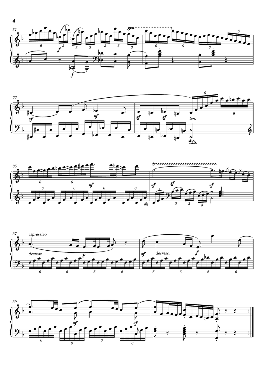 Clementi - Keyboard Sonata in D Minor, Op.50, No.2 I. Allegro - Original for Piano Solo Piano Solo scores gallery preview page 4