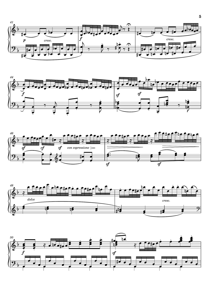 Clementi - Keyboard Sonata in D Minor, Op.50, No.2 I. Allegro - Original for Piano Solo Piano Solo scores gallery preview page 5