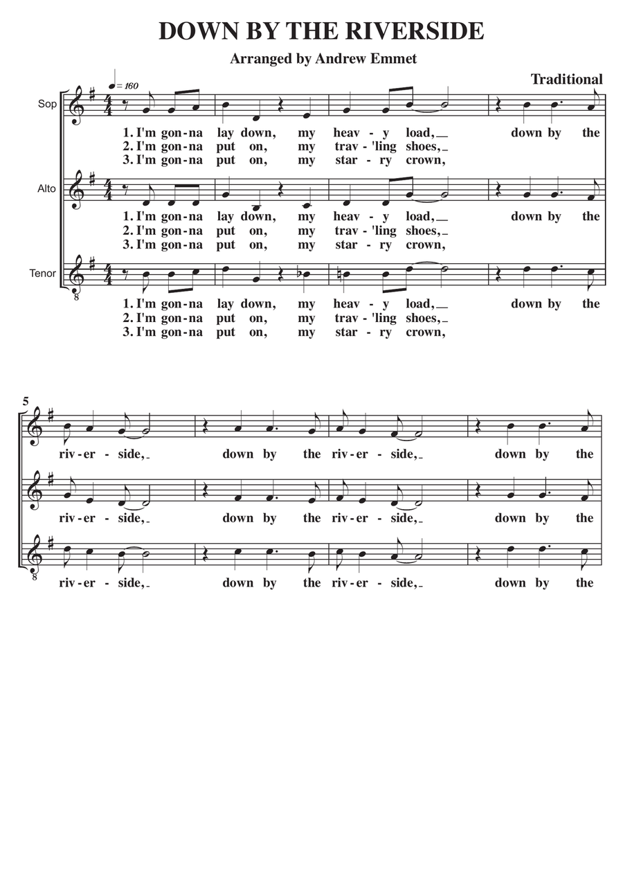 Down By The Riverside A Cappella SAT SAT scores gallery preview page 1