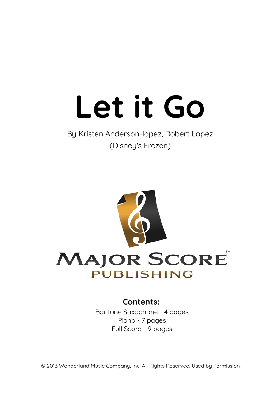 Let It Go Baritone Saxophone scores gallery preview page 1