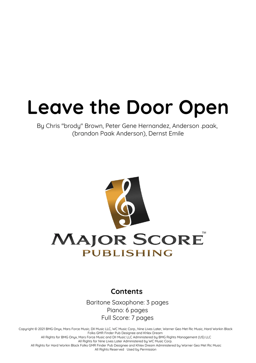 Leave The Door Open Baritone Saxophone scores gallery preview page 1