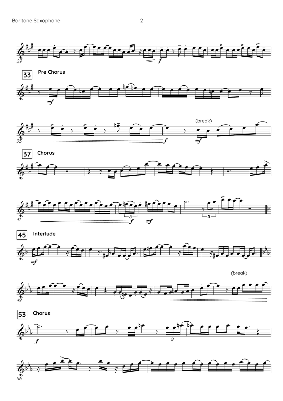 Leave The Door Open Baritone Saxophone scores gallery preview page 3