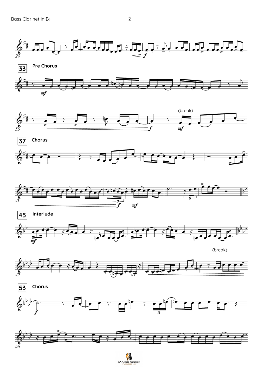 Leave The Door Open Bass Clarinet scores gallery preview page 3