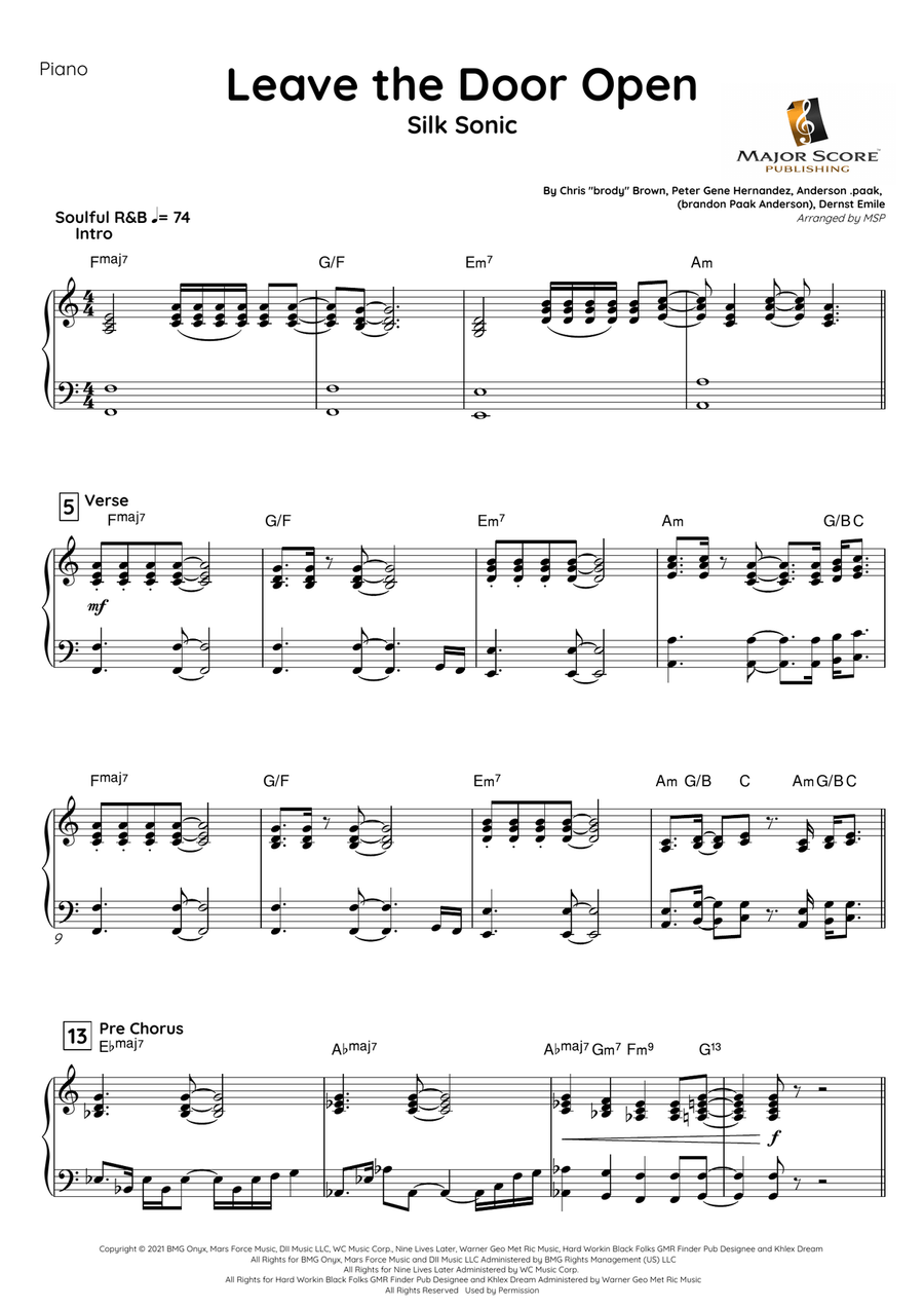 Leave The Door Open Bass Clarinet scores gallery preview page 5