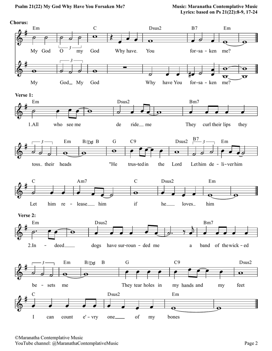 Psalm 22 My God Why Have You Forsaken Me? Piano scores gallery preview page 2