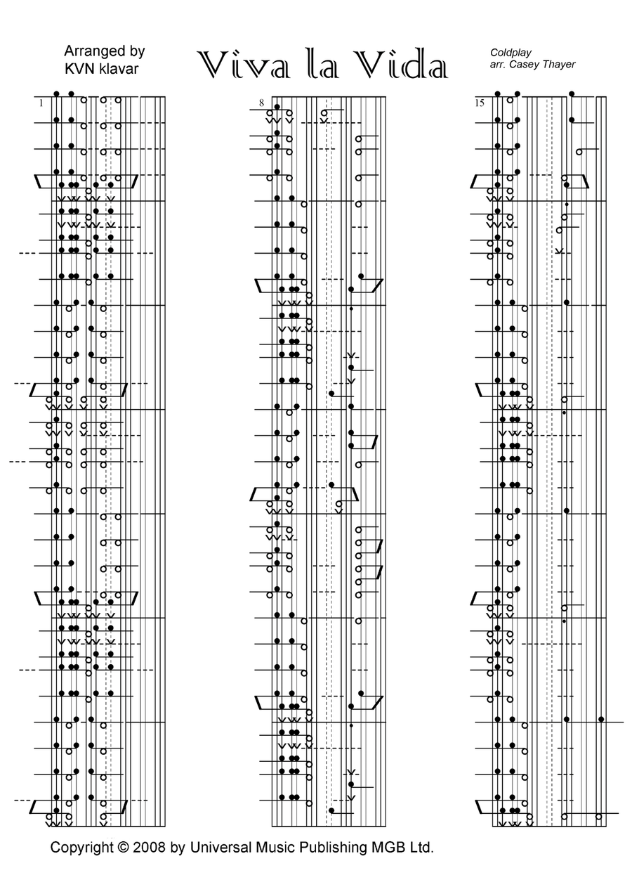 Viva La Vida Viva La Vida Piano Solo scores gallery preview page 1