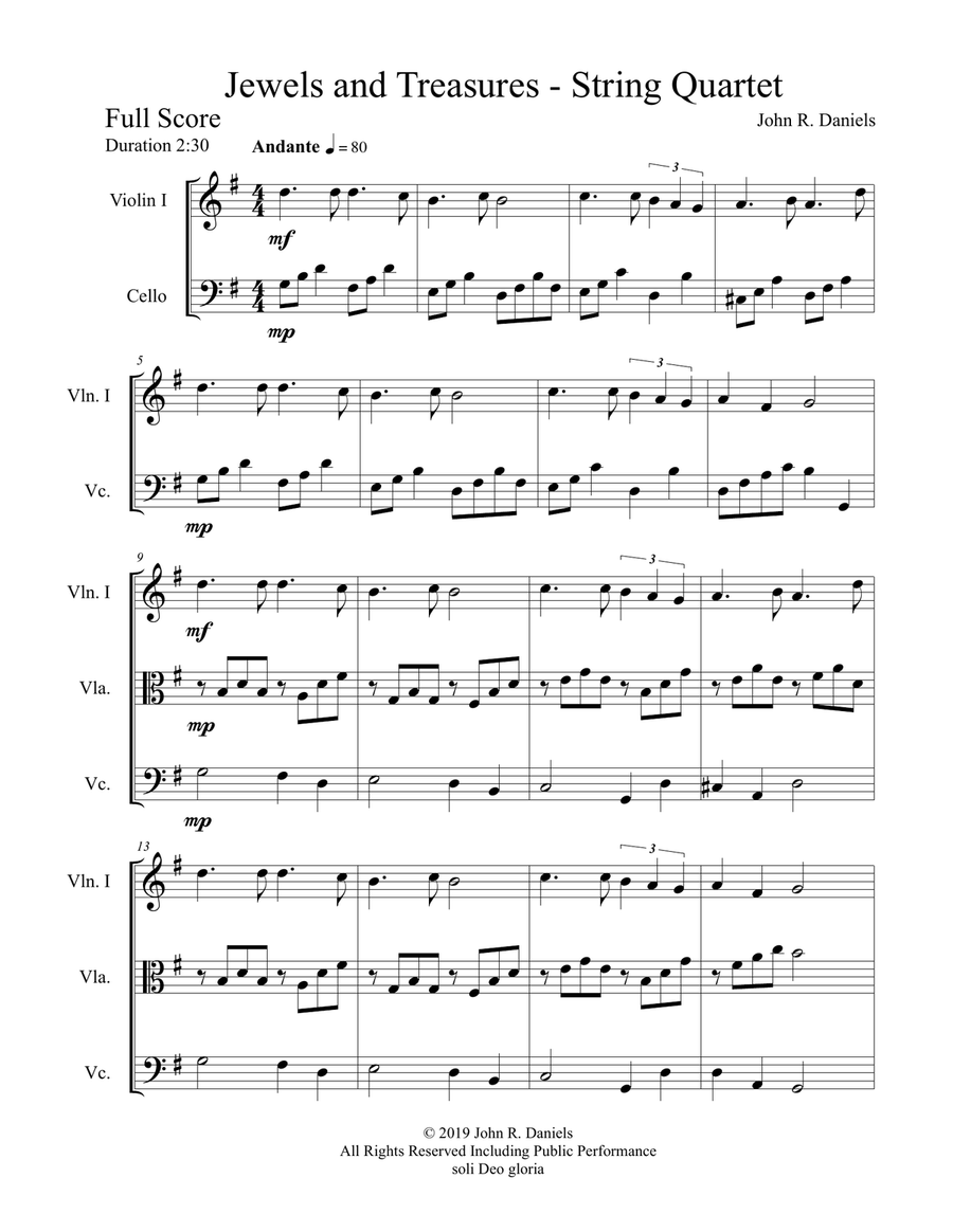 Jewels and treasures for String Quartet String Quartet scores gallery preview page 4