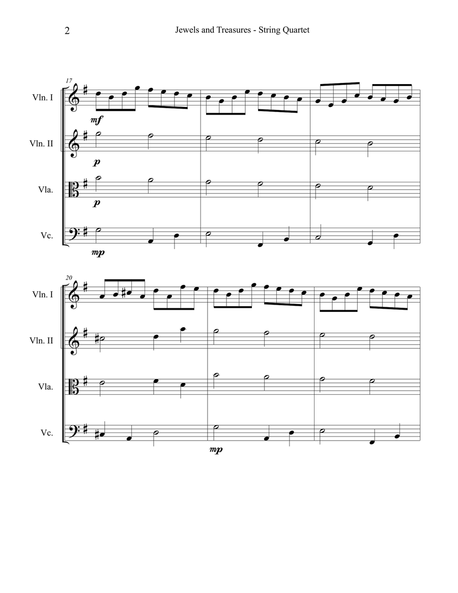 Jewels and treasures for String Quartet String Quartet scores gallery preview page 5