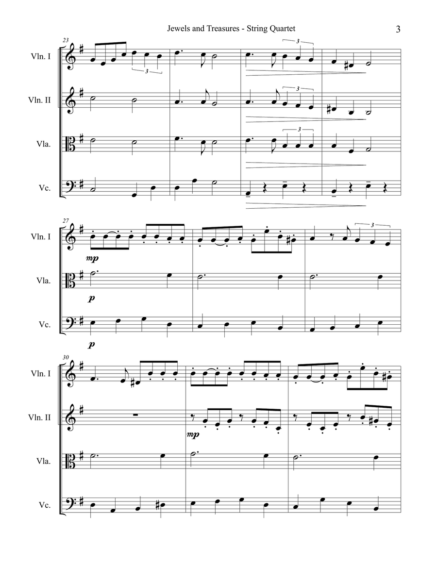 Jewels and treasures for String Quartet String Quartet scores gallery preview page 6