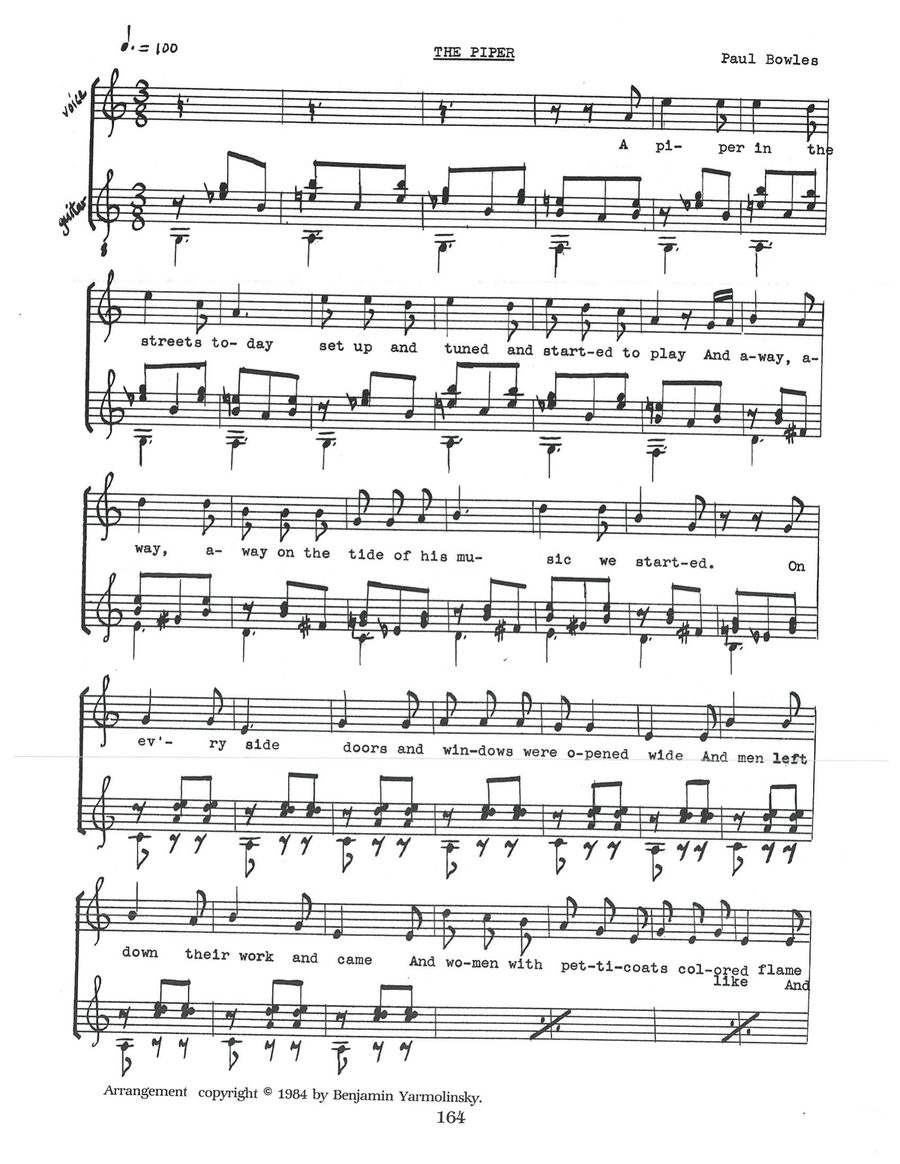 The Piper (Guitar Transcription) Piano, Vocal scores gallery preview page 1
