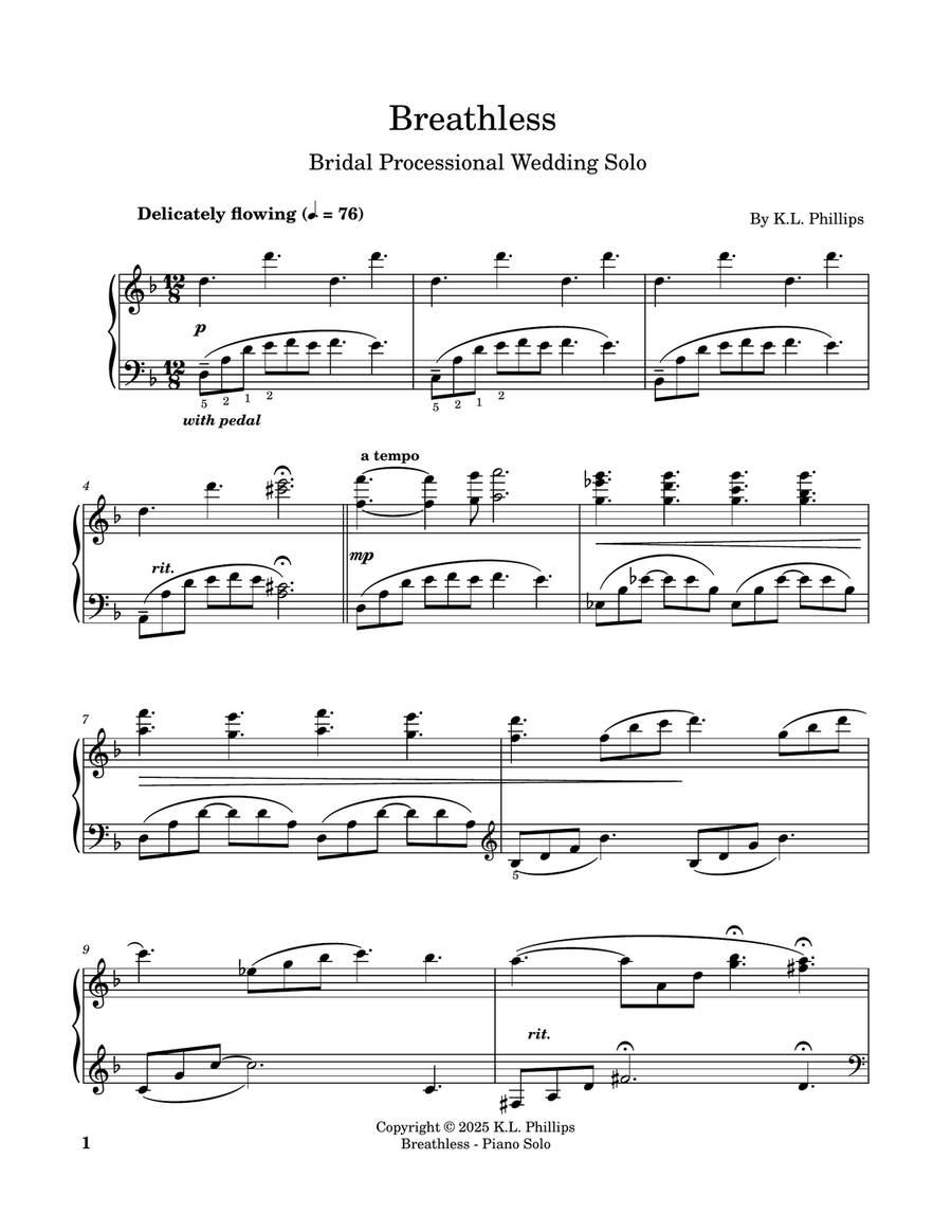Breathless - Bridal Processional Wedding Piano Solo Piano Solo scores gallery preview page 2