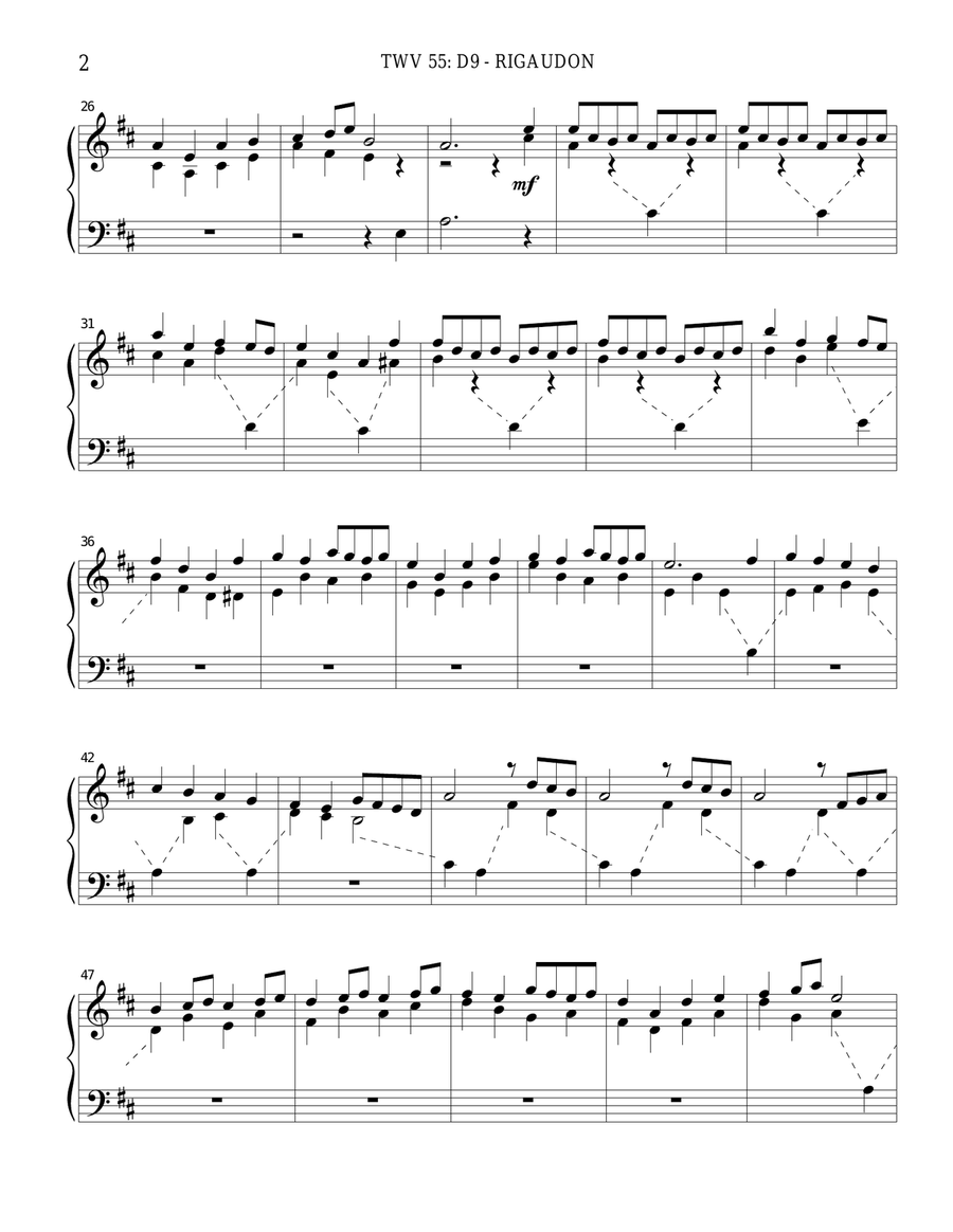 TWV 55: D9 - Rigaudon (OS 49) Chamber Music scores gallery preview page 2