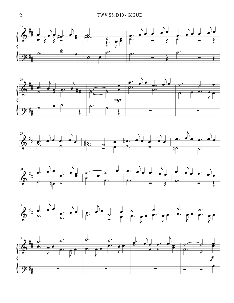 TWV 55: D10 - Gigue (OS 50) Chamber Music scores gallery preview page 2