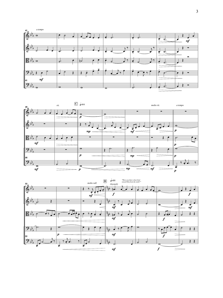 Were You There (for string quintet) String Orchestra scores gallery preview page 4