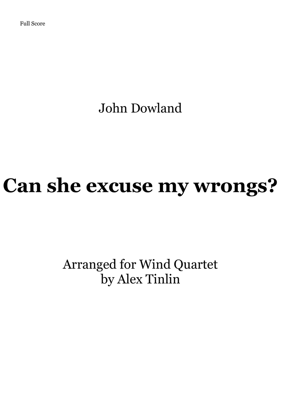 Can She Excuse My Wrongs? Woodwind Quartet scores gallery preview page 1