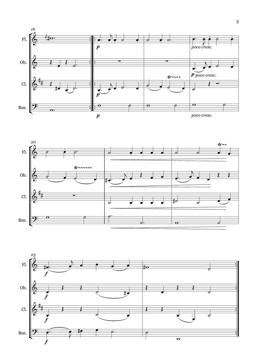 Can She Excuse My Wrongs? Woodwind Quartet scores gallery preview page 3