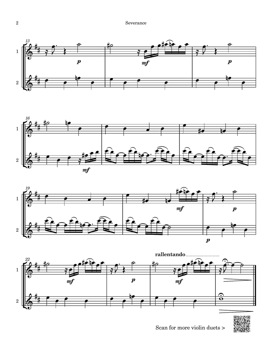 Severance - Main Title Theme String Duet scores gallery preview page 2