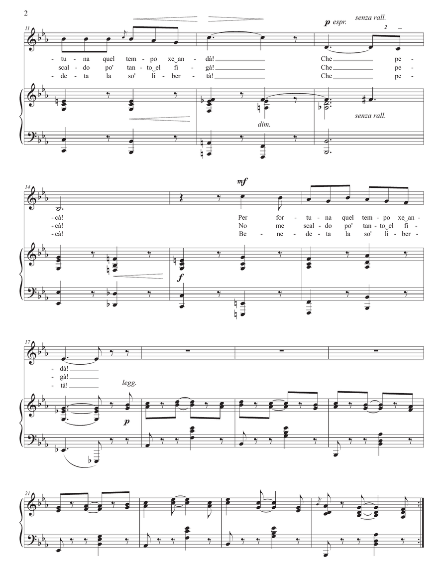 HAHN: Che pecà (transposed to E-flat major) Piano, Vocal scores gallery preview page 3