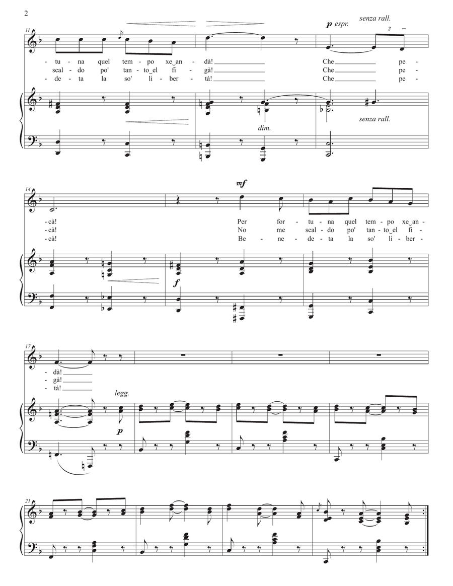 HAHN: Che pecà (transposed to F major) Piano, Vocal scores gallery preview page 3