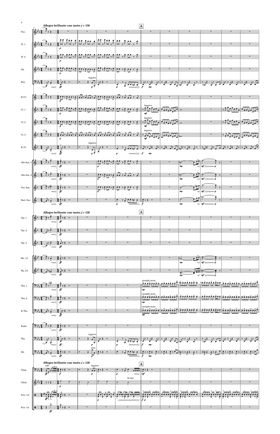Sensei March (Grade 4) - Score Only Concert Band scores gallery preview page 4