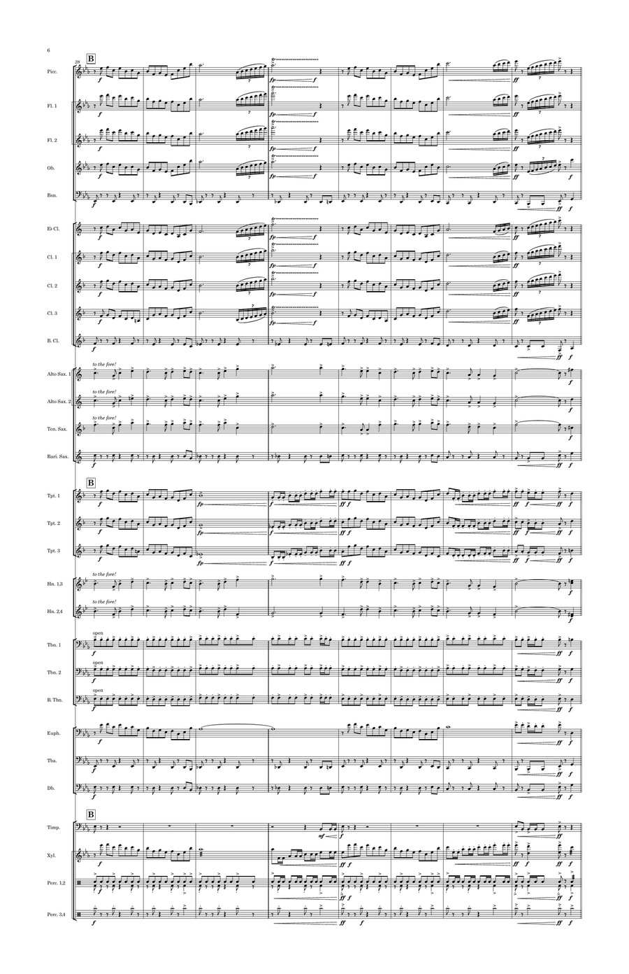 Sensei March (Grade 4) - Score Only Concert Band scores gallery preview page 6