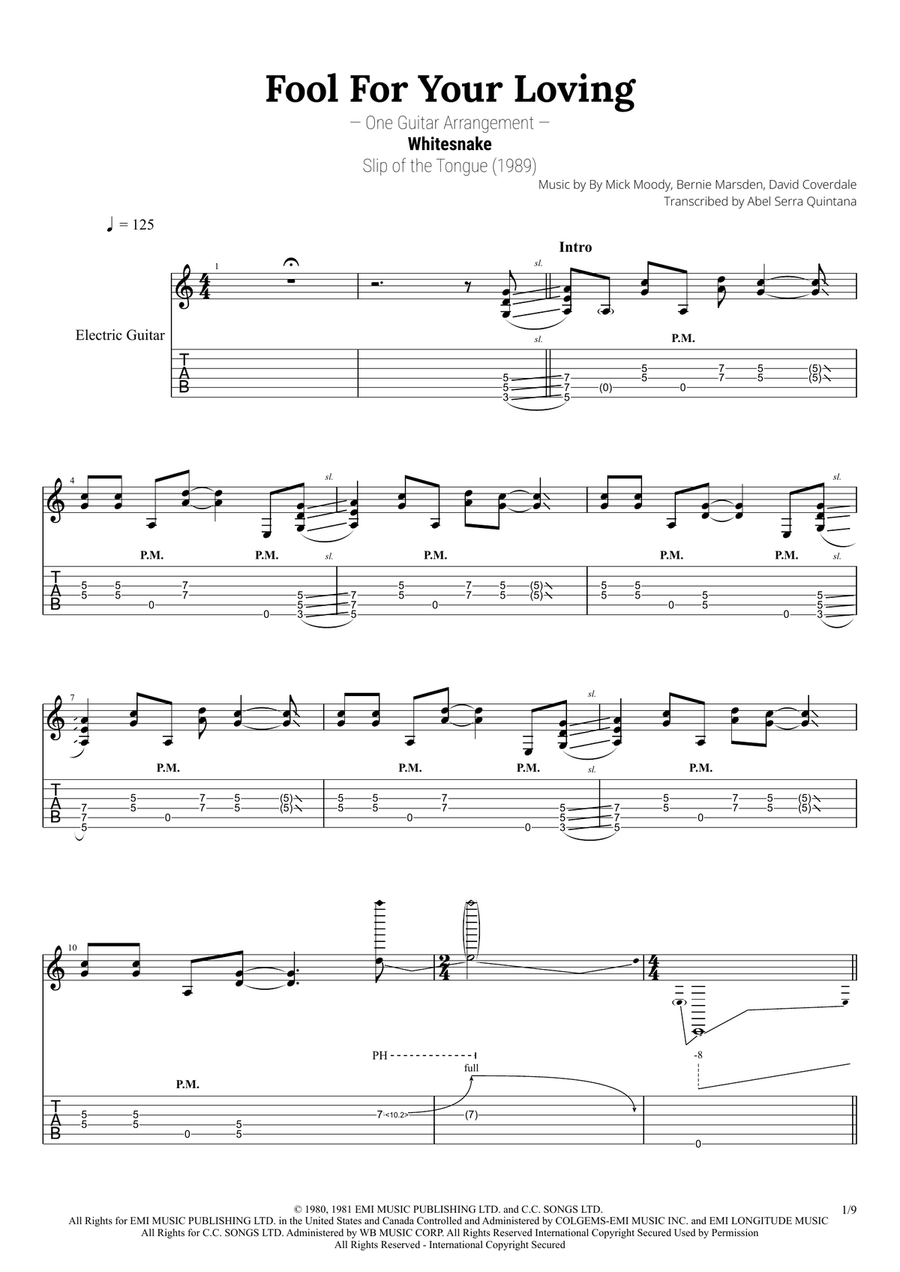Fool For Your Loving Acoustic Guitar scores gallery preview page 1