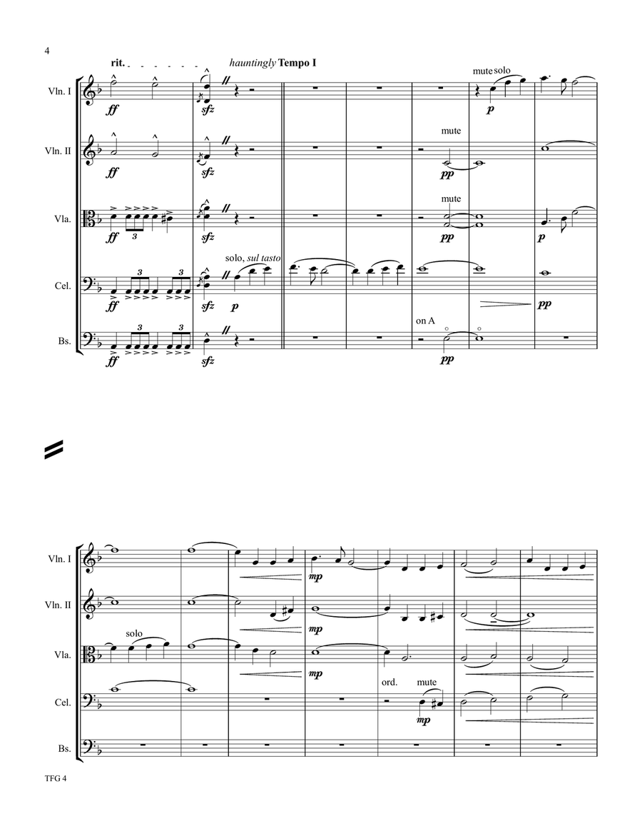 Gladiator Main Theme String Quartet scores gallery preview page 5
