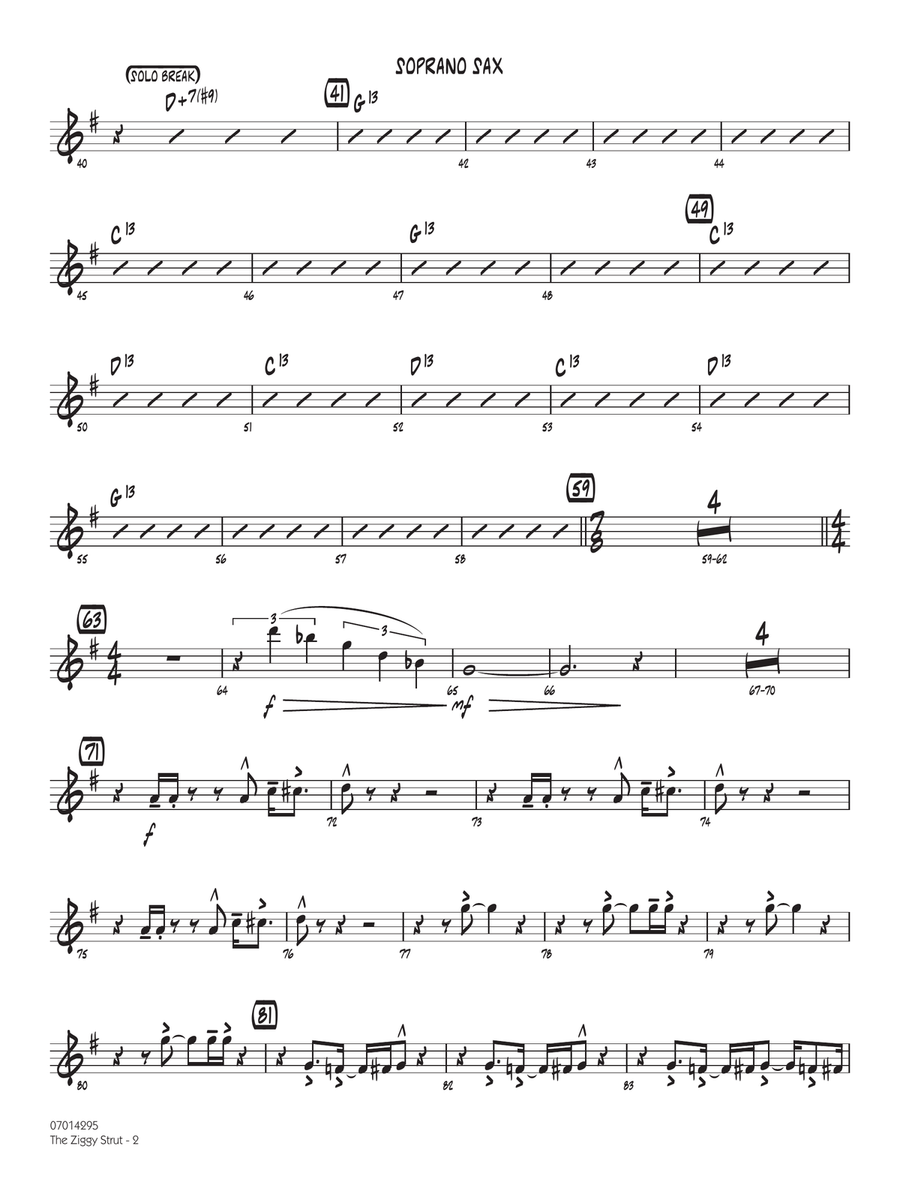 The Ziggy Strut - Soprano Sax Jazz Ensemble scores gallery preview page 2